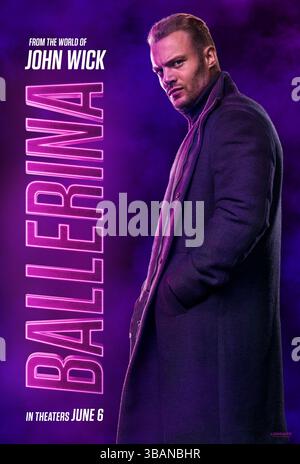 Ballerina (2025) réalisé par Len Wiseman et mettant en vedette Robert Maaser dans le rôle de Dex. Soldat loyal dans le culte des assassins du chancelier, Dex affronte Eve dans une bataille épique de lance-flammes. Affiche de personnage AMÉRICAINE À USAGE ÉDITORIAL EXCLUSIF. Crédit : BFA / Lionsgate Banque D'Images