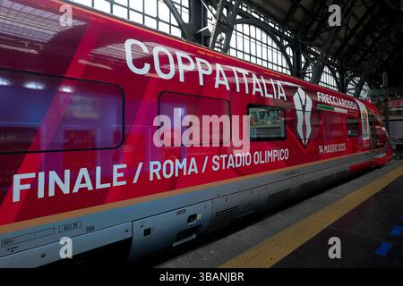 Roma, Italie. 13 mai 2025. Le train officiel la veille du match de finale de la Coupe d'Italie entre Milan et Bologne au stade olympique de Rome, en Italie. Mardi 13 mai 2025. Sport Soccer (photo de Spada/LaPresse) crédit : LaPresse/Alamy Live News Banque D'Images