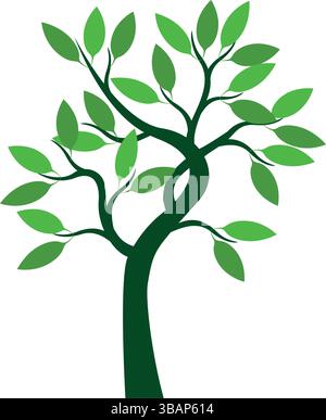 Arbre de printemps vert. Illustration vectorielle. Illustration de Vecteur