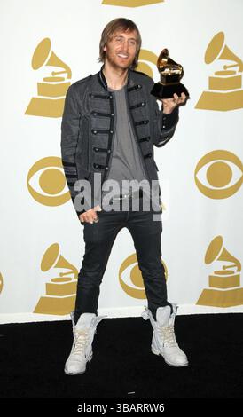 David Guetta dans la salle de presse lors de la 52e cérémonie annuelle des Grammy Awards à Los Angeles - 31 janvier 2010 Banque D'Images