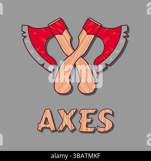 Logo vectoriel deux axes avec texte et ombre Illustration de Vecteur