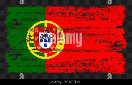 Vecteur drapeau Portugal dans le style grunge sur fond transparent Illustration de Vecteur