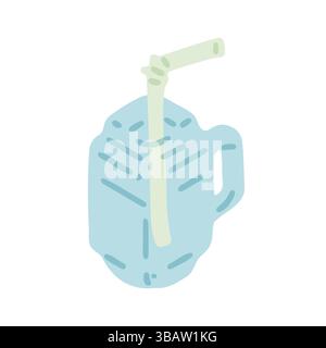 Illustration de pot de maçon bleu ludique Illustration de Vecteur