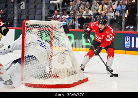 Stockholm, Suède. 13 mai 2025. STOCKHOLM, SUÈDE 20250513Sidney Crosby du Canada lors du Championnat mondial de hockey sur glace de l'IIHF, groupe A entre le Canada et la France à l'Avicii Arena de Stockholm, en Suède, le 13 mai 2025. Photo : Anders Wiklund/TT/Code 10040 crédit : TT News Agency/Alamy Live News Banque D'Images