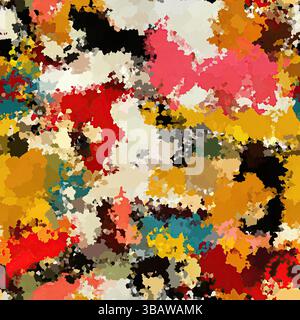 Motif sans couture d'éclaboussures de peinture aléatoire abstraite. Tissu texturé effet marbré épais et imprimé sur toute la surface. Pour moucheté Banque D'Images