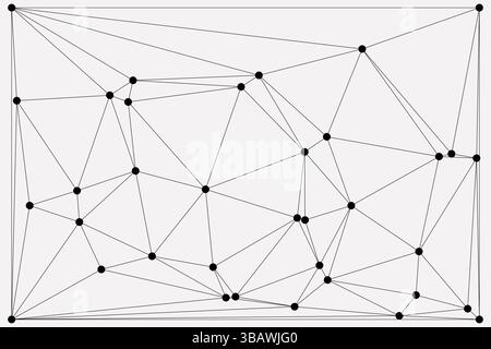 Fond de connexion réseau global pour la conception de bannière. Fond de ligne abstrait avec des points et des lignes de connexion. Réseau de connexion point polygone social Illustration de Vecteur
