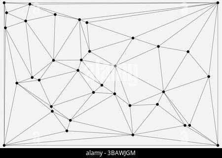 Fond de connexion réseau global pour la conception de bannière. Fond de ligne abstrait avec des points et des lignes de connexion. Réseau de connexion point polygone social Illustration de Vecteur