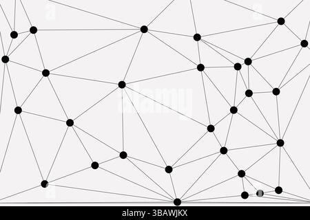 Fond de connexion réseau global pour la conception de bannière. Fond de ligne abstrait avec des points et des lignes de connexion. Réseau de connexion point polygone social Illustration de Vecteur