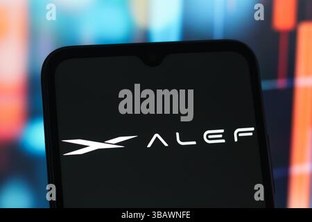 Canada. 13 mai 2025. Dans cette illustration photo, le logo Alef Aeronautics est affiché sur un écran de smartphone. (Crédit image : © Thomas Fuller/SOPA images via ZUMA Press Wire) USAGE ÉDITORIAL SEULEMENT ! Non destiné à UN USAGE commercial ! Banque D'Images