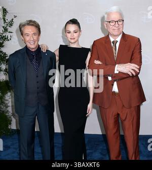New York, États-Unis. 13 mai 2025. Martin Short, Selena Gomez et Steve Martin présents au Disney Upfront 2025 qui s'est tenu au Javits Center de New York, NY, le 13 mai 2025 © Steven Bergman/AFF-USA.COM crédit : AFF/Alamy Live News Banque D'Images