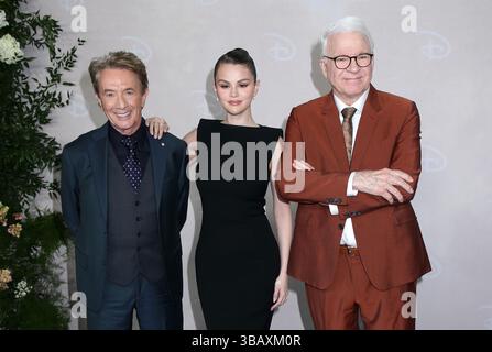 New York, États-Unis. 13 mai 2025. Martin Short, Selena Gomez et Steve Martin présents au Disney Upfront 2025 qui s'est tenu au Javits Center de New York, NY, le 13 mai 2025 © Steven Bergman/AFF-USA.COM crédit : AFF/Alamy Live News Banque D'Images