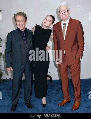 New York, États-Unis. 13 mai 2025. Martin Short, Selena Gomez et Steve Martin présents au Disney Upfront 2025 qui s'est tenu au Javits Center de New York, NY, le 13 mai 2025 © Steven Bergman/AFF-USA.COM crédit : AFF/Alamy Live News Banque D'Images