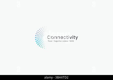 Concept de logo à points demi-teintes pour Connectivity Business Global Technology and Network Illustration de Vecteur