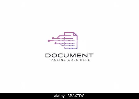 Concept de logo de technologie d'entreprise réseau de partage de fichiers de documents Illustration de Vecteur