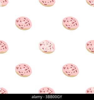 Motif Donut rose sans couture Illustration de Vecteur