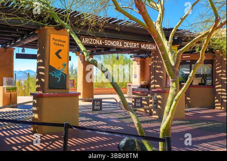 Entrée au musée du désert Arizona-Sonora à Tucson, Arizona Banque D'Images