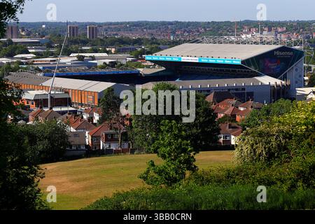 Stade du Leeds United Football Club à Elland Road à Leeds, West Yorkshire, Royaume-Uni Banque D'Images