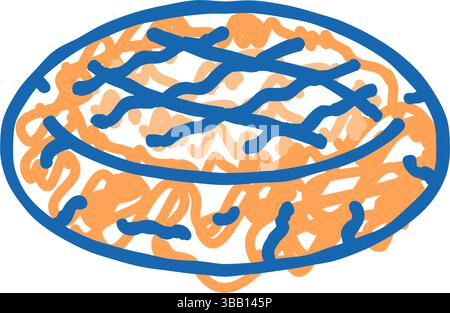 biscuits au beurre d'arachide nourriture snack icône doodle illustration Illustration de Vecteur