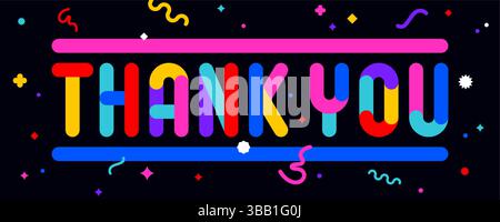 Merci. Phrase drôle, texte, message Merci Illustration de Vecteur