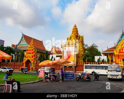 L'entrée du Palais Royal, Phnom Penh, Cambodge Banque D'Images