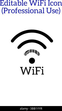 Vecteur d'icône WiFi – symbole de signal sans fil professionnel pour Internet et la conception d'interface utilisateur réseau Illustration de Vecteur