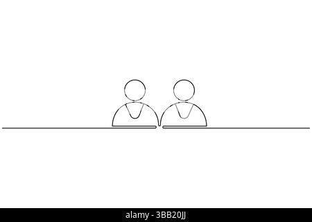 Icône de personne de l'utilisateur dessin continu d'une ligne isoler l'illustration vectorielle de contour Illustration de Vecteur