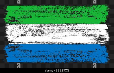 Vecteur drapeau Sierra Leone dans le style grunge sur fond transparent Illustration de Vecteur