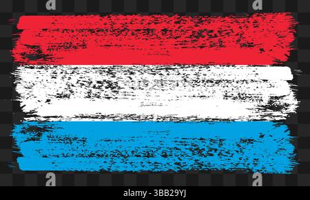 Vecteur drapeau Luxembourg dans le style grunge sur fond transparent Illustration de Vecteur