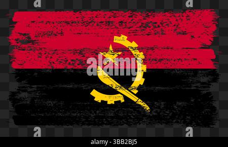 Vecteur drapeau Angola dans le style grunge sur fond transparent Illustration de Vecteur