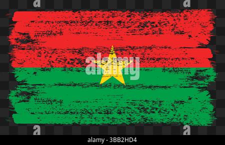 Vecteur drapeau Burkina Faso dans le style grunge sur fond transparent Illustration de Vecteur