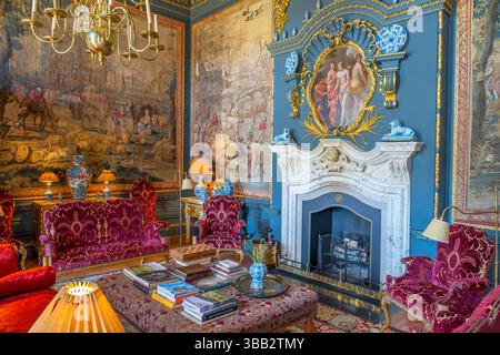 Intérieur du château Howard, une maison seigneuriale près de York, Yorkshire, Angleterre, Royaume-Uni Banque D'Images