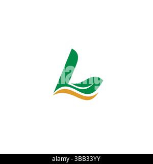 Lettre l logo feuille Design nature Illustration de Vecteur