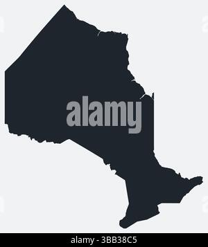 Carte de l'Ontario. Juste une simple carte de bordure. Forme de la province. Contour blanc plat de l'Ontario. Illustration des limites vectorielles. Illustration de Vecteur