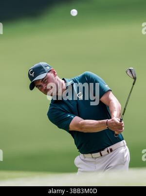 Charlotte, États-Unis. 11 avril 2025. Martin Kaymer, d’Allemagne, se classe 15e sur le green lors des essais pour le Championnat PGA 2025 au Quail Hollow Club de Charlotte, Caroline du Nord, le mercredi 14 mai 2025. Le tournoi commence le 15 mai. Photo de Tannen Maury/UPI crédit : UPI/Alamy Live News Banque D'Images