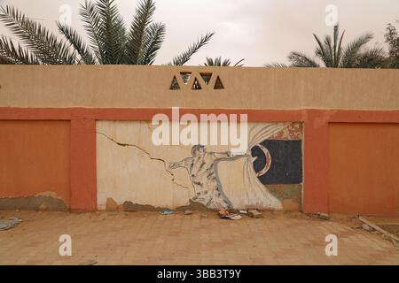 Murale à Ghadames dans l'État de Libye Banque D'Images