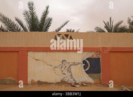Murale à Ghadames dans l'État de Libye Banque D'Images