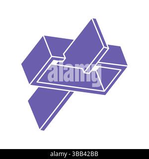 Formes d'illusion. géométrie 3d. Figure d'illusion d'optique. Géométrie sacrée. Logo. Illustration de Vecteur