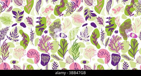 Fleurs de fond sans couture multicolore graphique. dessiné à la main. Pas ai, illustration vectorielle Illustration de Vecteur