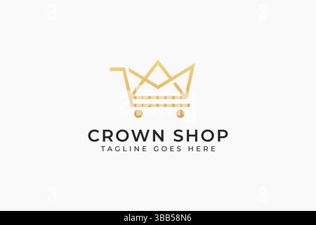 Crown Shop Retail Store Online commerce Service logo concept Illustration de Vecteur