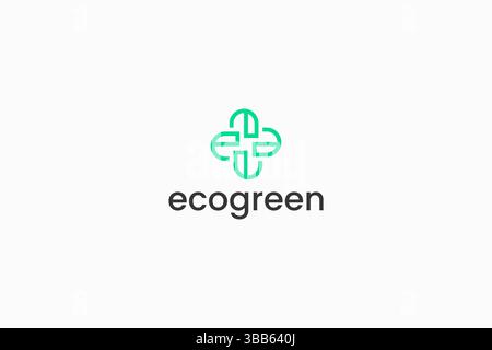 Logotype concept de lettre E et G pour Eco Green Fresh Design Template Illustration de Vecteur