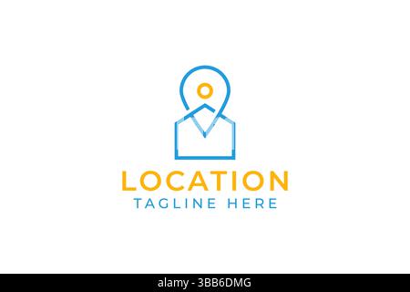 PIN Home Map icône d'emplacement logo Résumé concept minimaliste Illustration de Vecteur