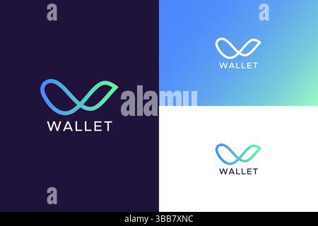 Wallet App paiement et Digital Pocket Modern logo Business Company Illustration de Vecteur