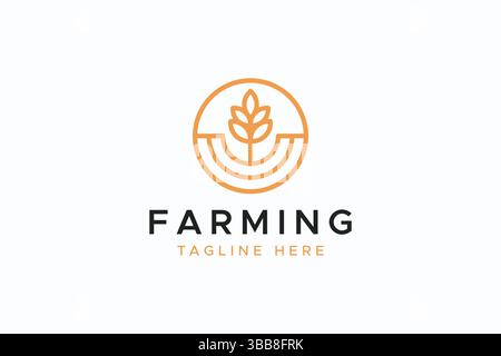 Modèle d'insigne de logo abstrait simple de grain de blé agricole Illustration de Vecteur