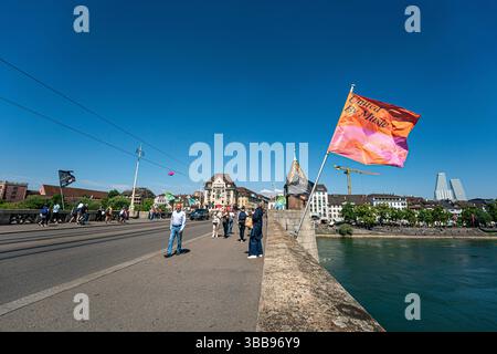 Bâle, Suisse, 14 mai 2025 vue générale et ambiance avant le concours Eurovision de la chanson 2025 au Mittlere Brucke à Bâle, Suisse. (P Banque D'Images