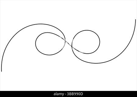 Ligne continue unique de symbole d'infini. Illustration vectorielle d'une ligne Illustration de Vecteur