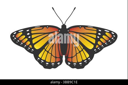 Symbole d'icône de silhouette de papillon monarque. Papillon volant logo signe conception silhouette icône symbole. Logo papillon volant. Illustration de Vecteur