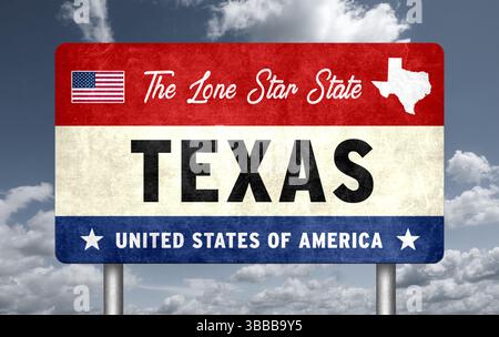 État AMÉRICAIN du Texas - The Lone Star State Banque D'Images