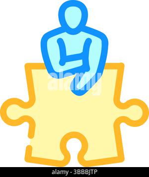 illustration vectorielle d'icône de couleur puzzle humain Illustration de Vecteur
