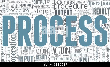 Traiter le nuage de mots isolé sur un fond blanc. Illustration de Vecteur