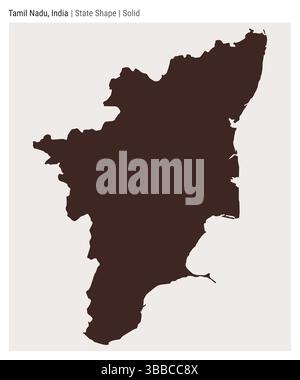 Tamil Nadu, Inde. Carte vectorielle simple. Forme d'état. Style Uni. Frontière du Tamil Nadu. Illustration vectorielle. Illustration de Vecteur